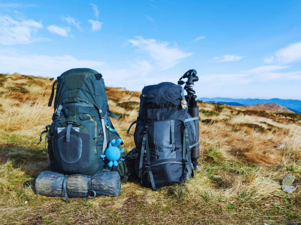 backpacks in wilderness